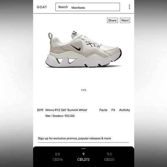 Vintage Nike Wmns RYZ 365 Summit White Running - Picture 6 of 6